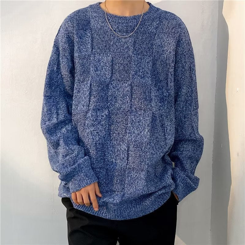 Men's Diamond Pattern Long Sleeve Sweater - Harren Cole