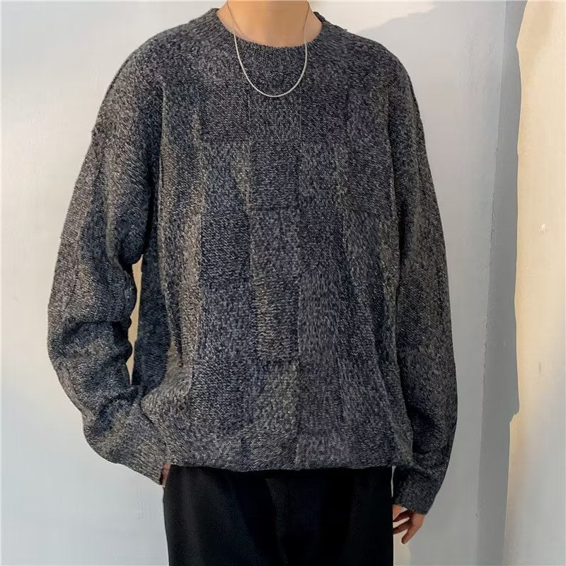 Men's Diamond Pattern Long Sleeve Sweater - Harren Cole