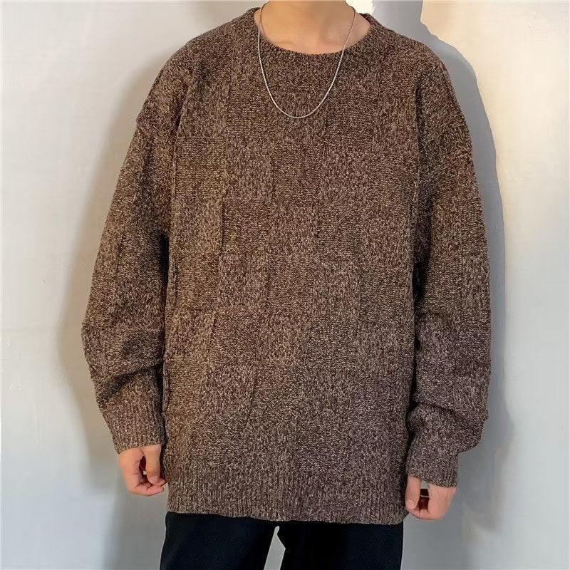 Men's Diamond Pattern Long Sleeve Sweater - Harren Cole