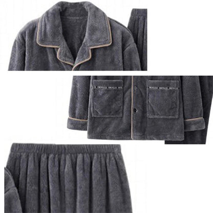 Men’s Fluffy Winter Pajamas Soft Warm Lounge Set - Harren Cole