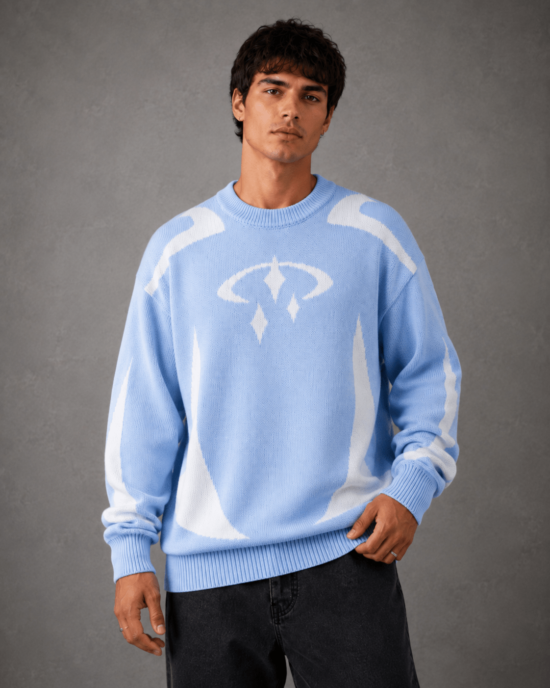 Men's Graphic Knit Crew Neck Sweater - Harren Cole