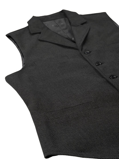 Men's Herringbone Tailored Vest - Harren Cole