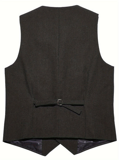 Men's Herringbone Tailored Vest - Harren Cole