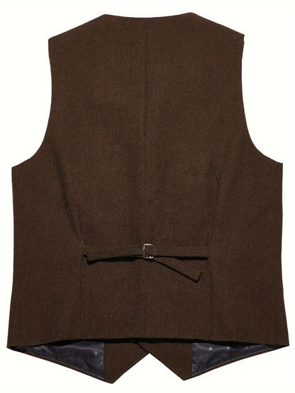 Men's Herringbone Tailored Vest - Harren Cole