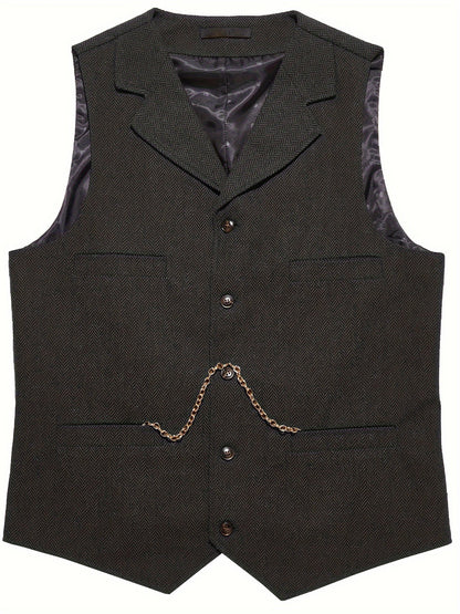 Men's Herringbone Tailored Vest - Harren Cole
