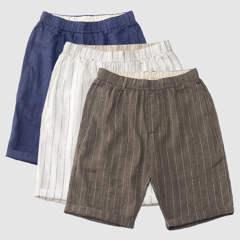 Men's High Waist Linen Shorts - Harren Cole