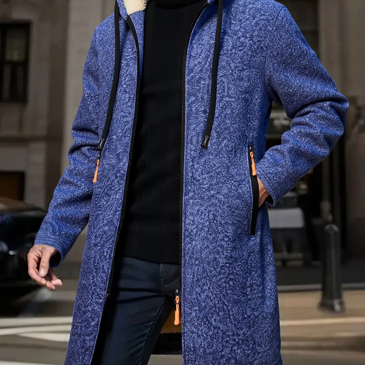 Men's Hooded Long Coat Loose Fit - Harren Cole