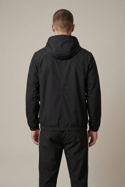 Men's Hooded Track Jacket And Jogger Set With Contrast Panels - Harren Cole