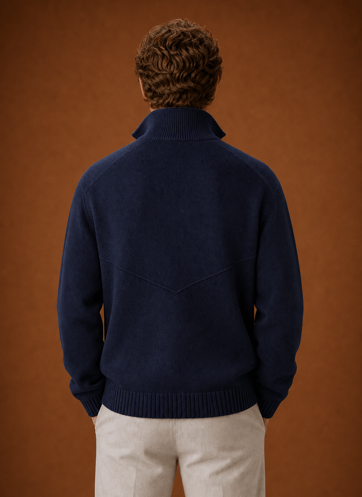 Men's Knit Full Zip Cardigan Jacket - Harren Cole