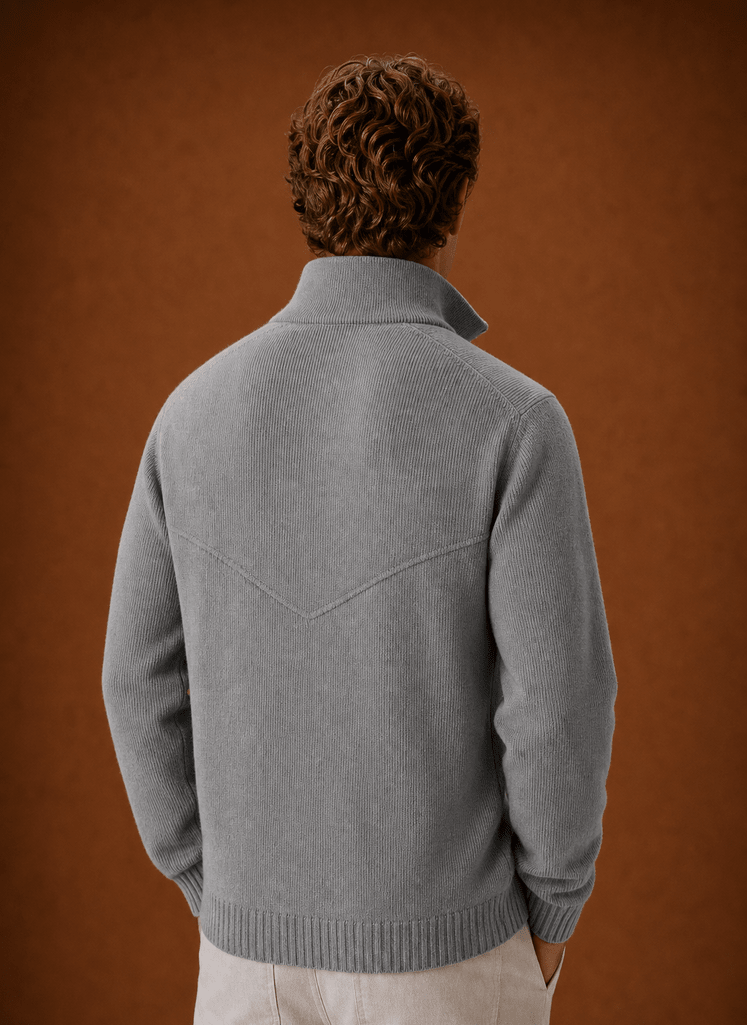 Men's Knit Full Zip Cardigan Jacket - Harren Cole