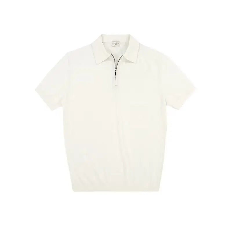 Men’s Knit Polo Shirt with Zipper Collar - Harren Cole