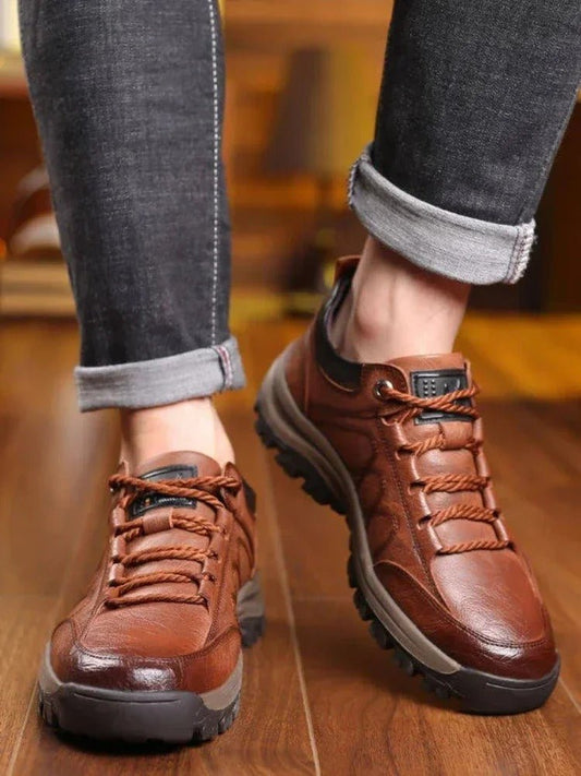 Men's Leather Hiking Boots Durable Outdoor Footwear - Harren Cole