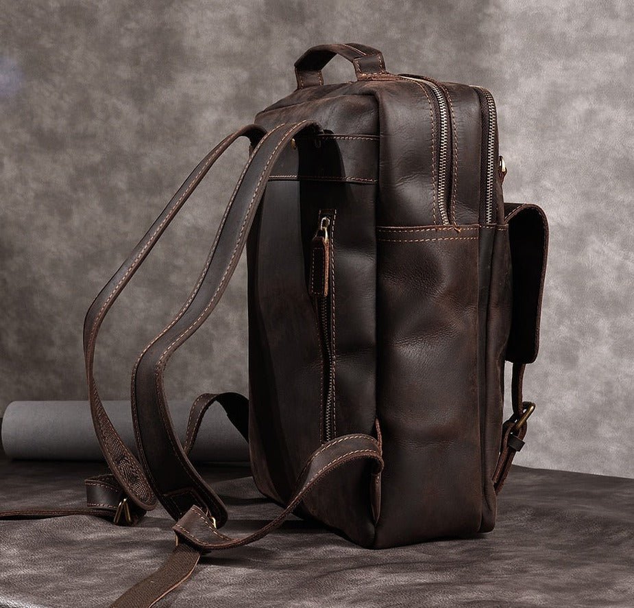 Men’s Leather Laptop Backpack - Harren Cole