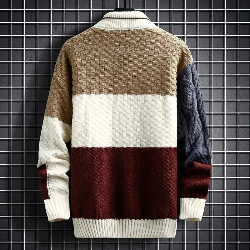 Men's Lightweight Patch Turtleneck Sweater - Harren Cole