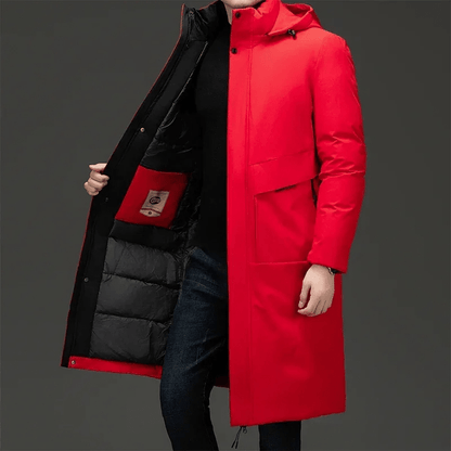 Men's Long Quilted Hooded Coat - Harren Cole