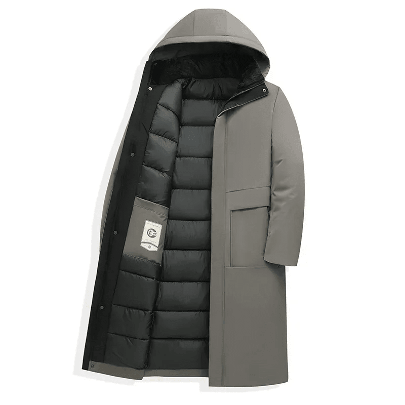 Men's Long Quilted Hooded Coat - Harren Cole