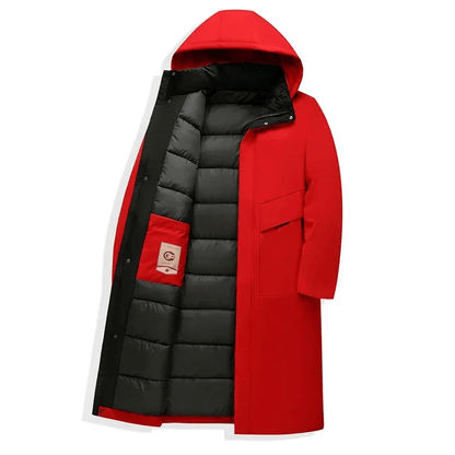 Men's Long Quilted Hooded Coat - Harren Cole
