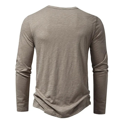 Men’s Long Sleeve Henley Shirt - Harren Cole