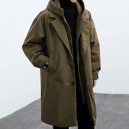 Men's Longline Winter Trench Coat - Harren Cole