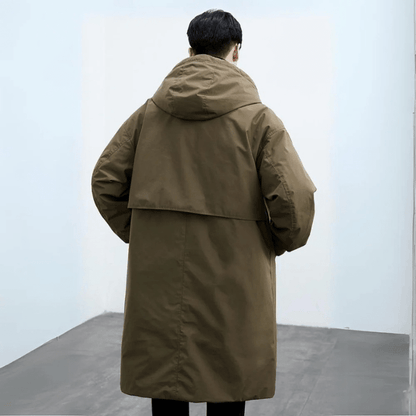Men's Longline Winter Trench Coat - Harren Cole