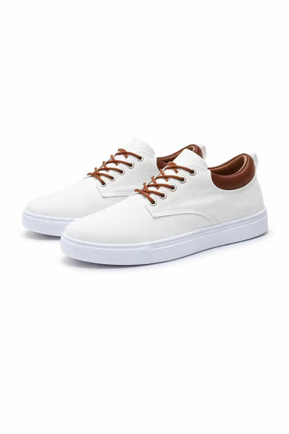 Men's Low-Top Lace-Up Sneakers Contrast Collar White Sole - Harren Cole