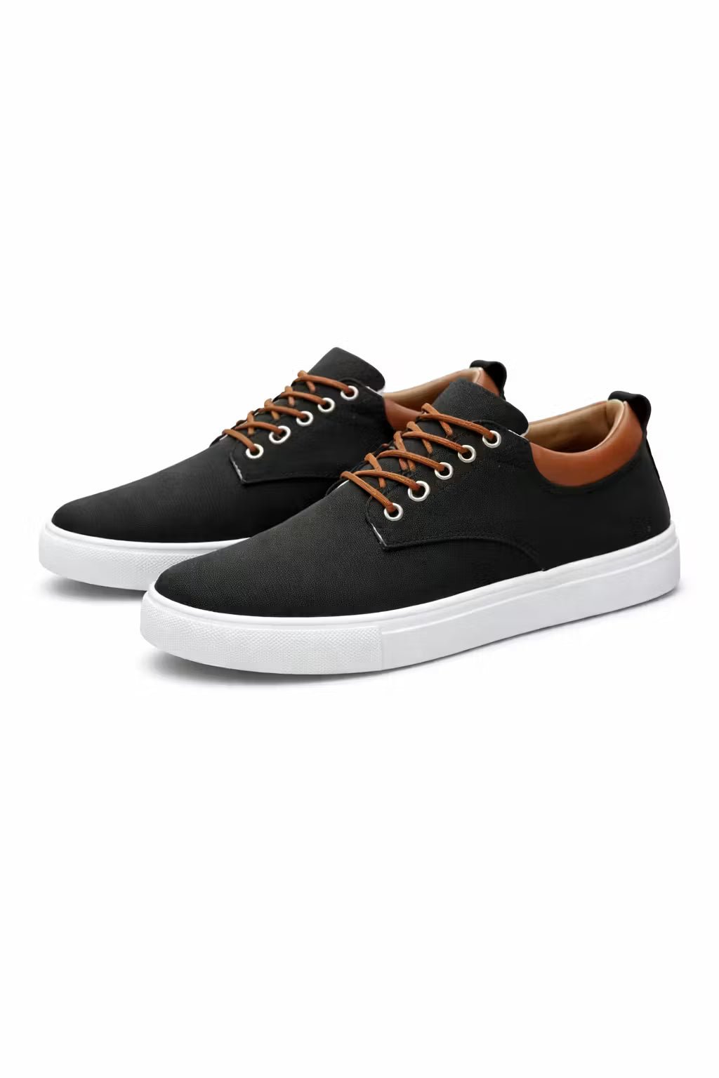 Men's Low-Top Lace-Up Sneakers Contrast Collar White Sole - Harren Cole