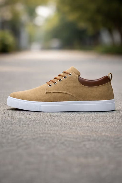 Men's Low-Top Lace-Up Sneakers Contrast Collar White Sole - Harren Cole