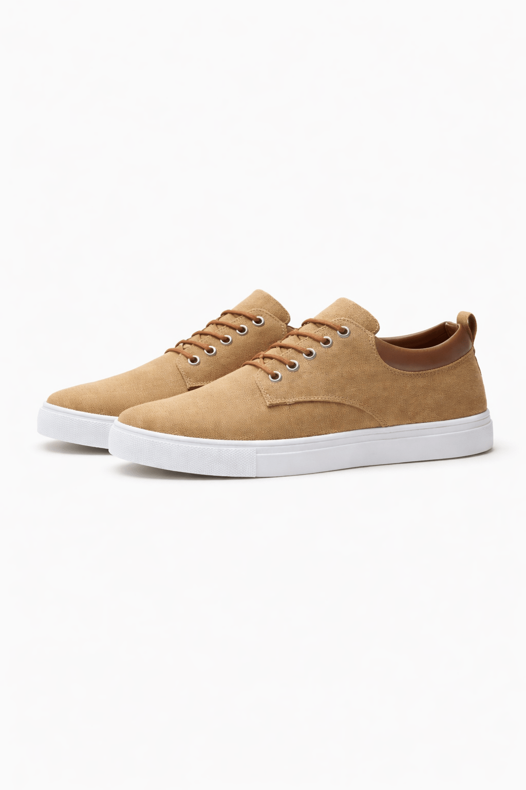 Men's Low-Top Lace-Up Sneakers Contrast Collar White Sole - Harren Cole