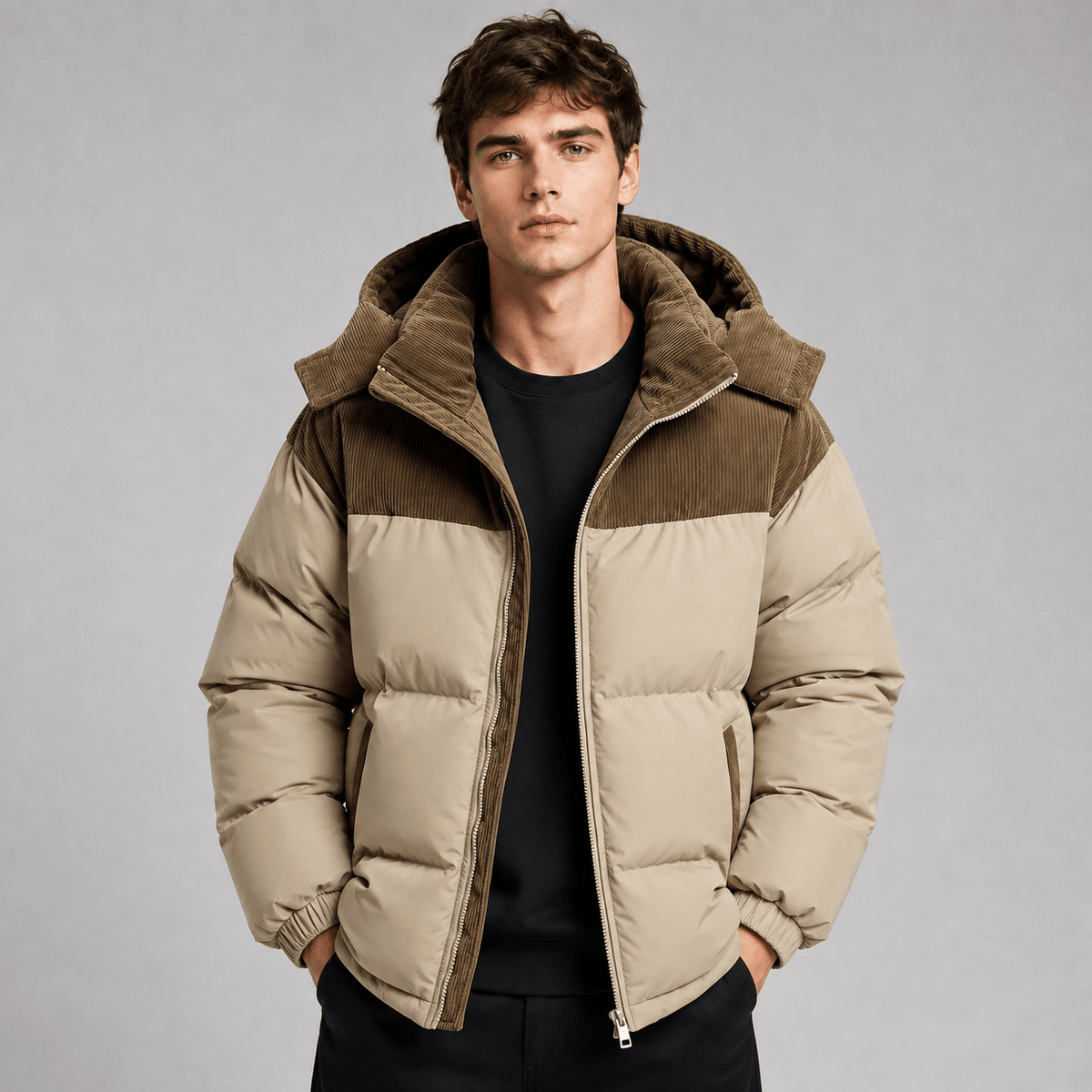 Men's Oversized Hooded Puffer Jacket - Harren Cole