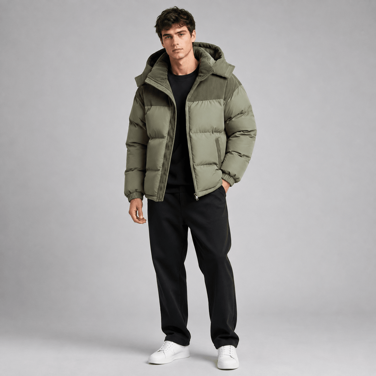 Men's Oversized Hooded Puffer Jacket - Harren Cole