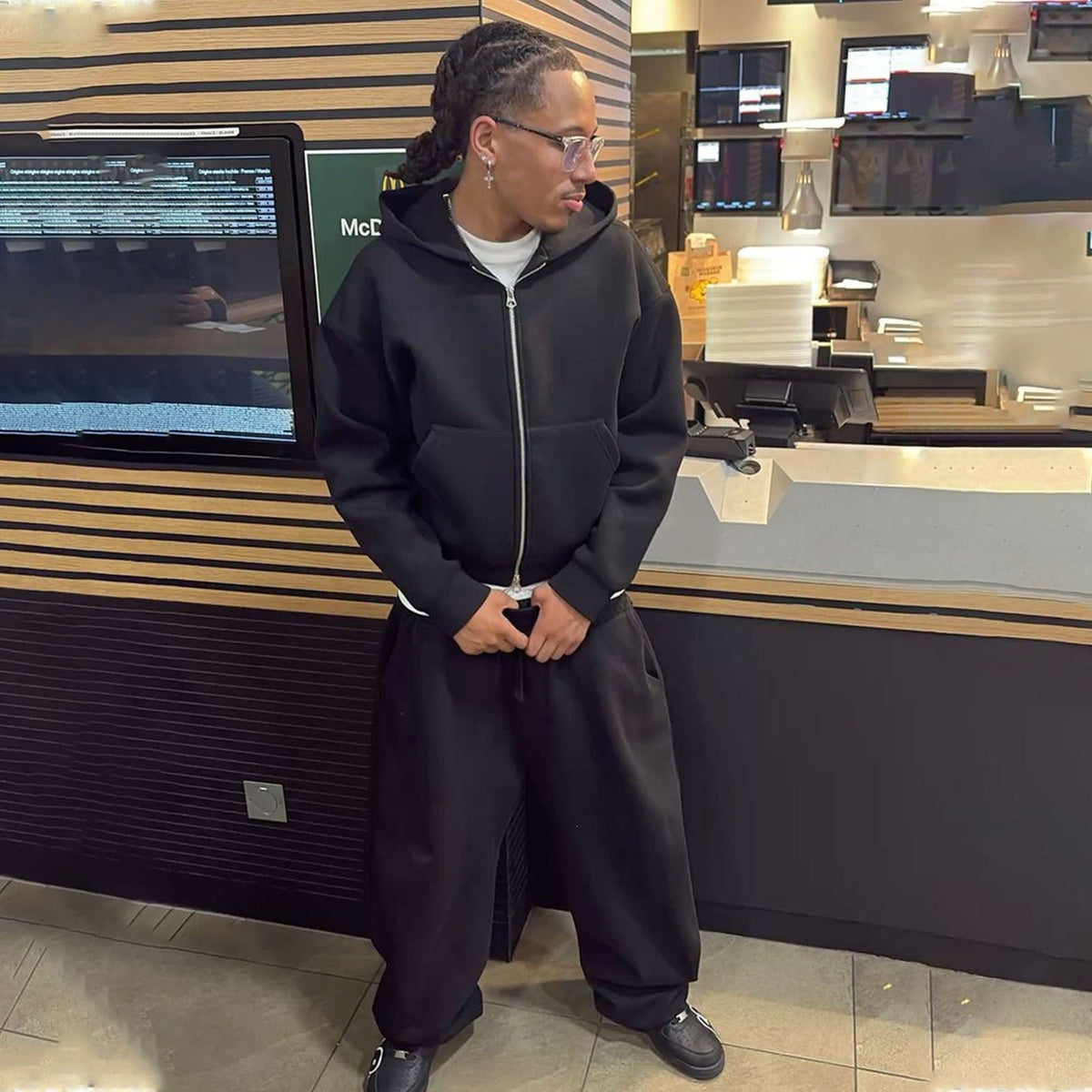 Men's Oversized Zip Hoodie And Relaxed Sweatpants Set - Harren Cole