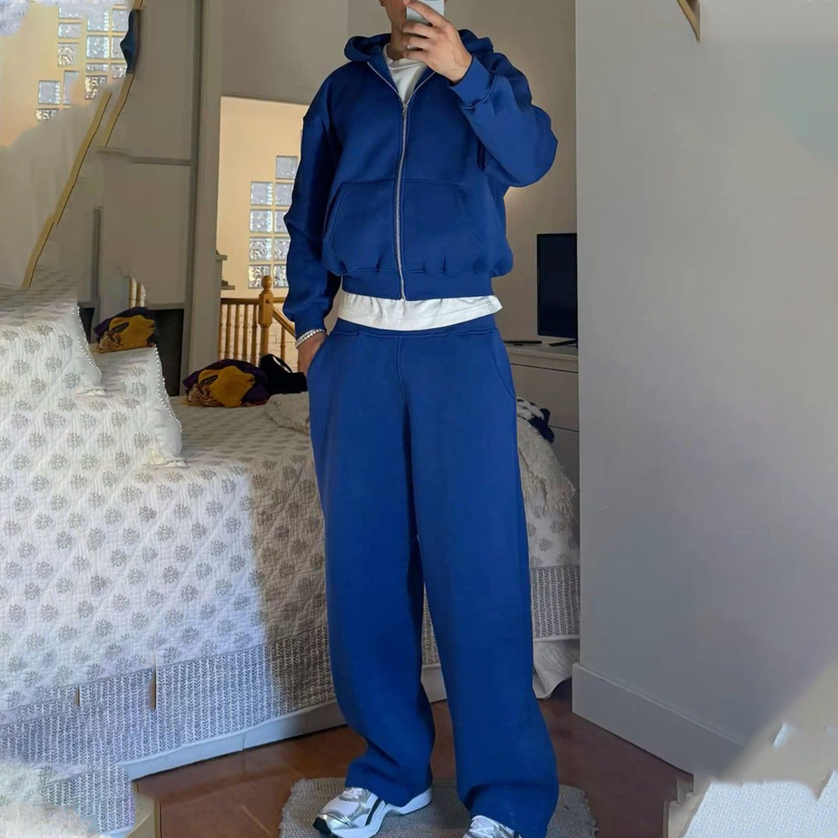 Men's Oversized Zip Hoodie And Relaxed Sweatpants Set - Harren Cole