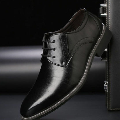 Men's Polished Leather Brogue Dress Shoes - Harren Cole