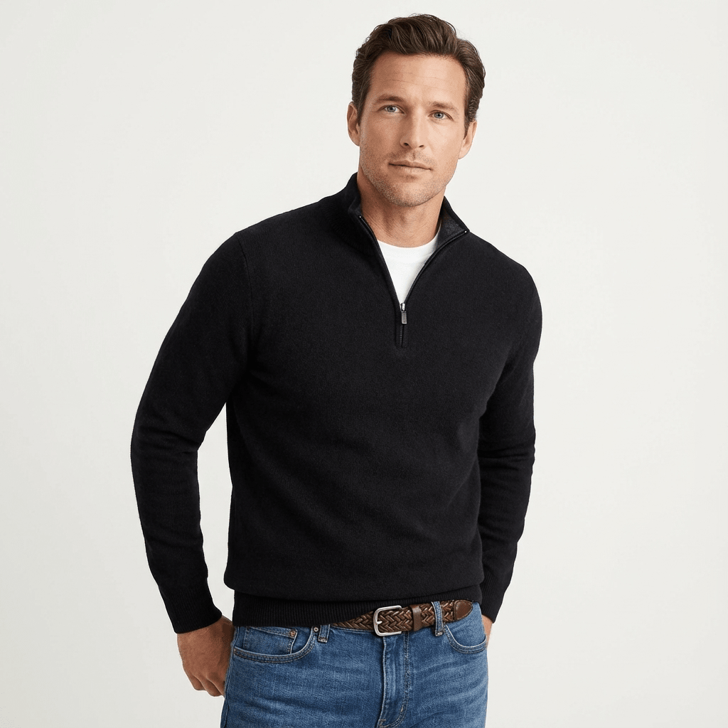 Men's Quarter Zip Knit Pullover - Harren Cole