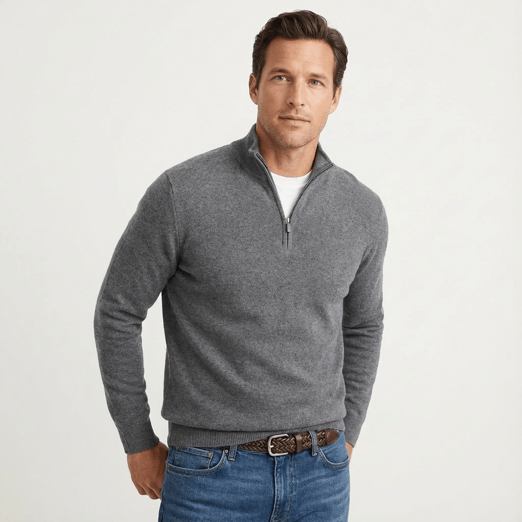 Men's Quarter Zip Knit Pullover - Harren Cole