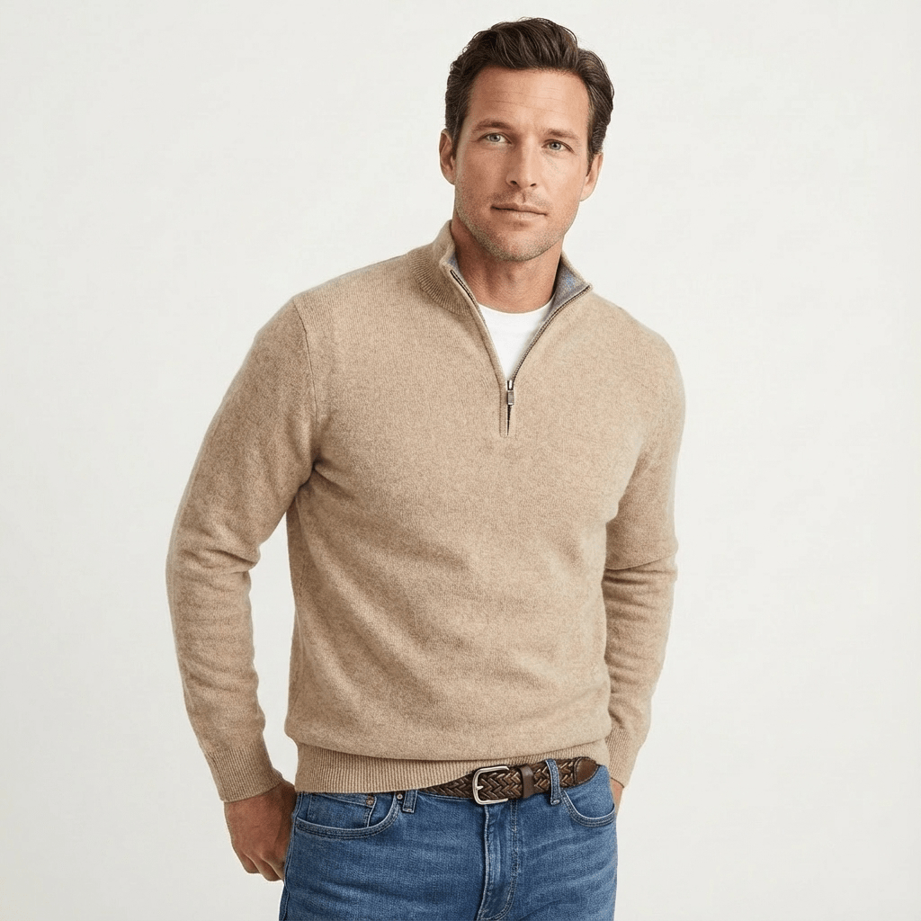 Men's Quarter Zip Knit Pullover - Harren Cole