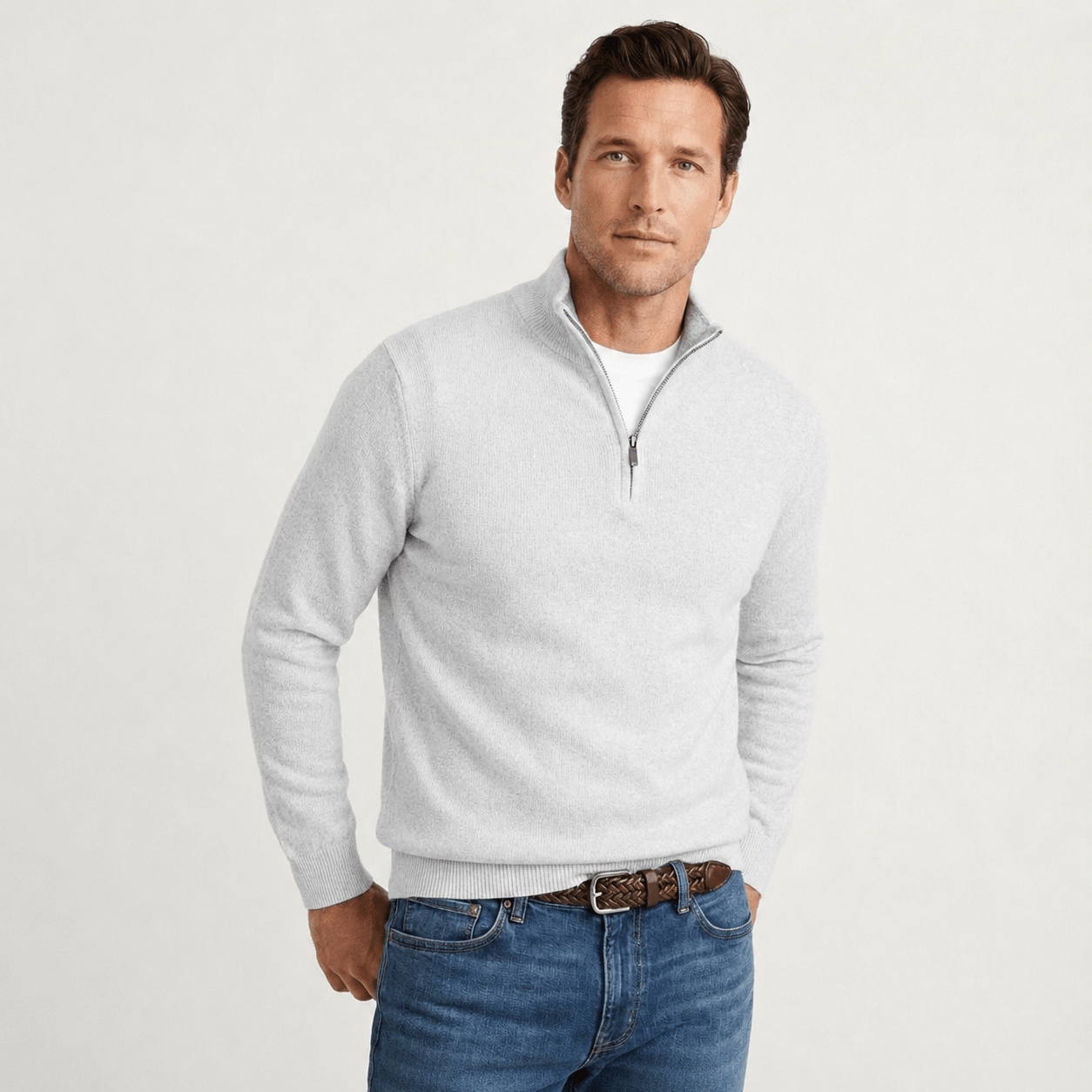Men's Quarter Zip Knit Pullover - Harren Cole