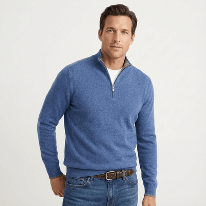 Men's Quarter Zip Knit Pullover - Harren Cole