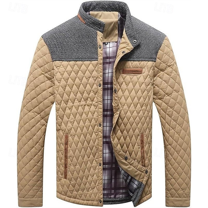 Men's Quilted Stand Collar Jacket - Harren Cole