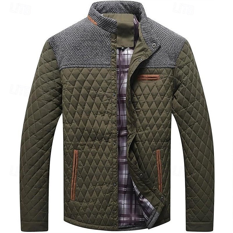 Men's Quilted Stand Collar Jacket - Harren Cole