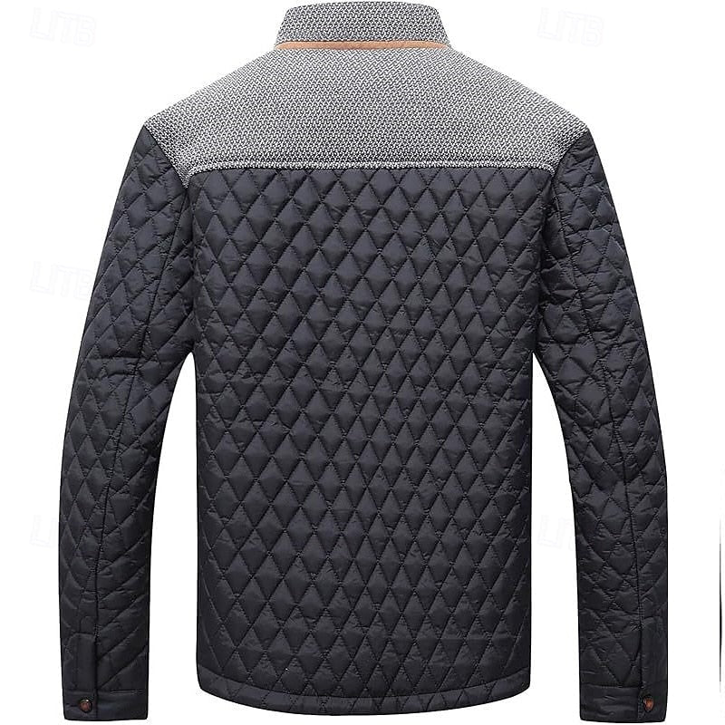 Men's Quilted Stand Collar Jacket - Harren Cole