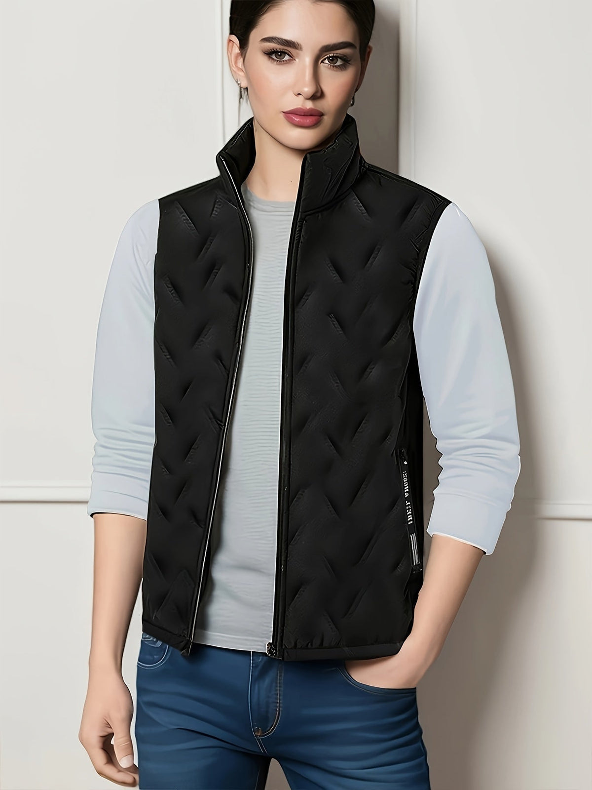 Men's Quilted Stand Collar Vest - Harren Cole