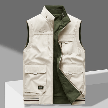 Men's Robust Outdoor Vest With Stand Collar - Harren Cole