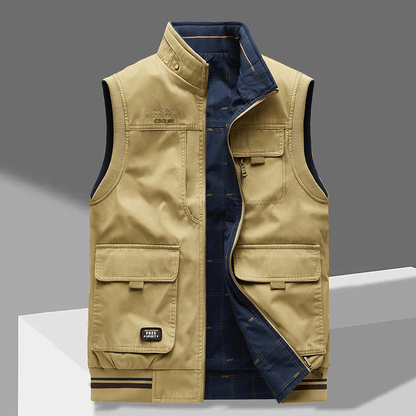 Men's Robust Outdoor Vest With Stand Collar - Harren Cole