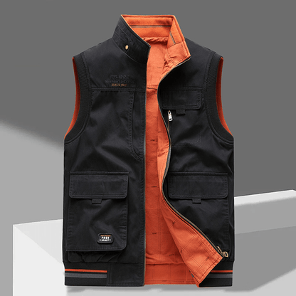 Men's Robust Outdoor Vest With Stand Collar - Harren Cole