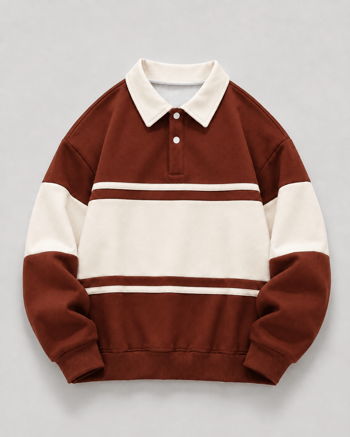 Men's Rugby Polo Sweater Color Block Relaxed Fit - Harren Cole