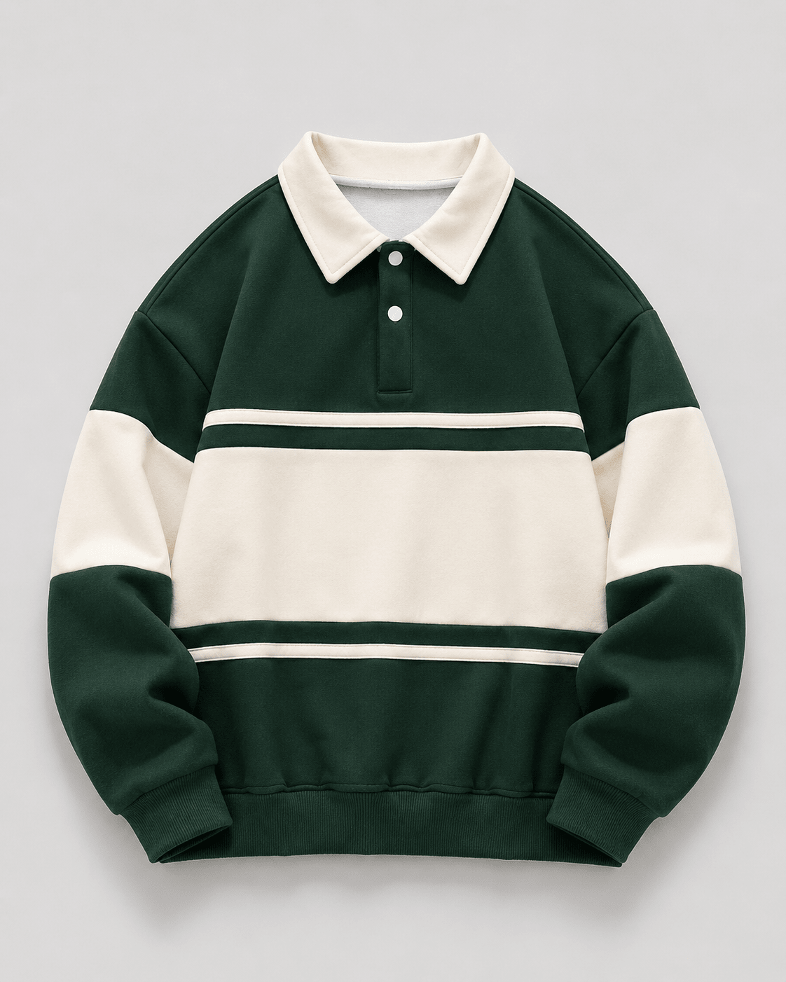 Men's Rugby Polo Sweater Color Block Relaxed Fit - Harren Cole