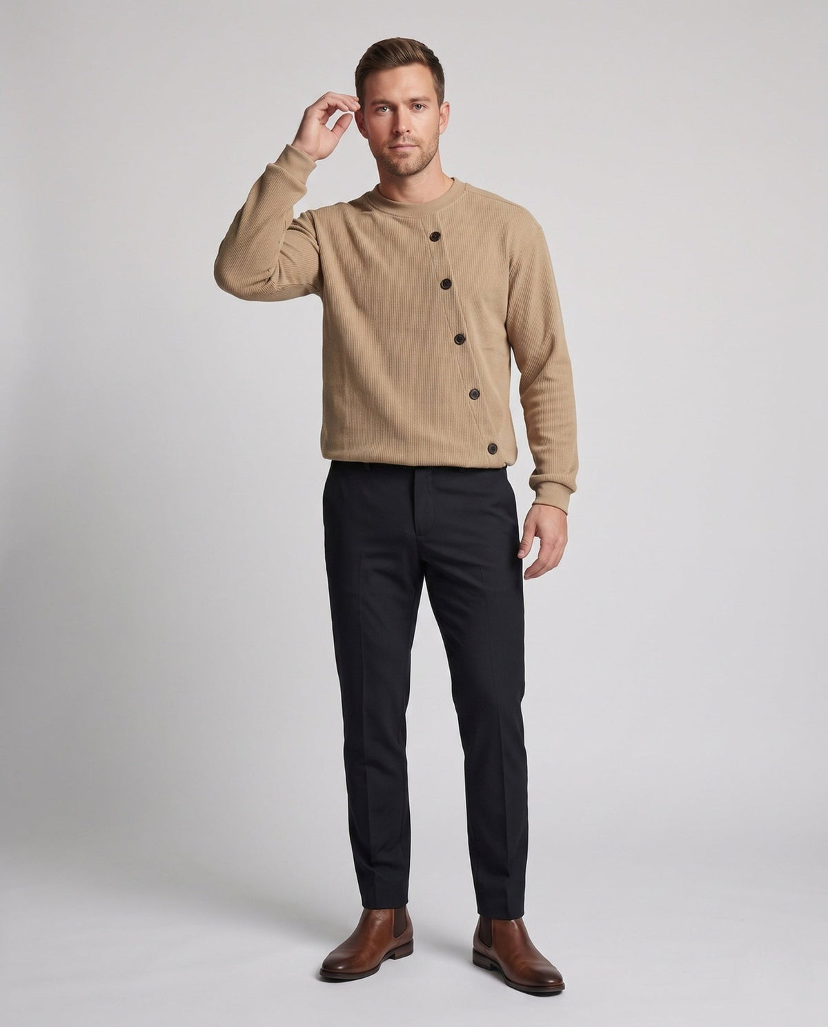 Men's Scarf-Sleeve Shirt Modern Design - Harren Cole