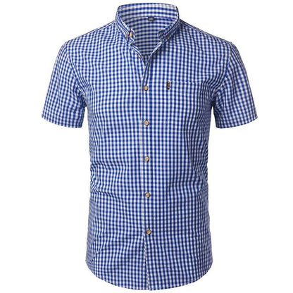 Men’s Short Sleeve Checkered Shirt - Harren Cole