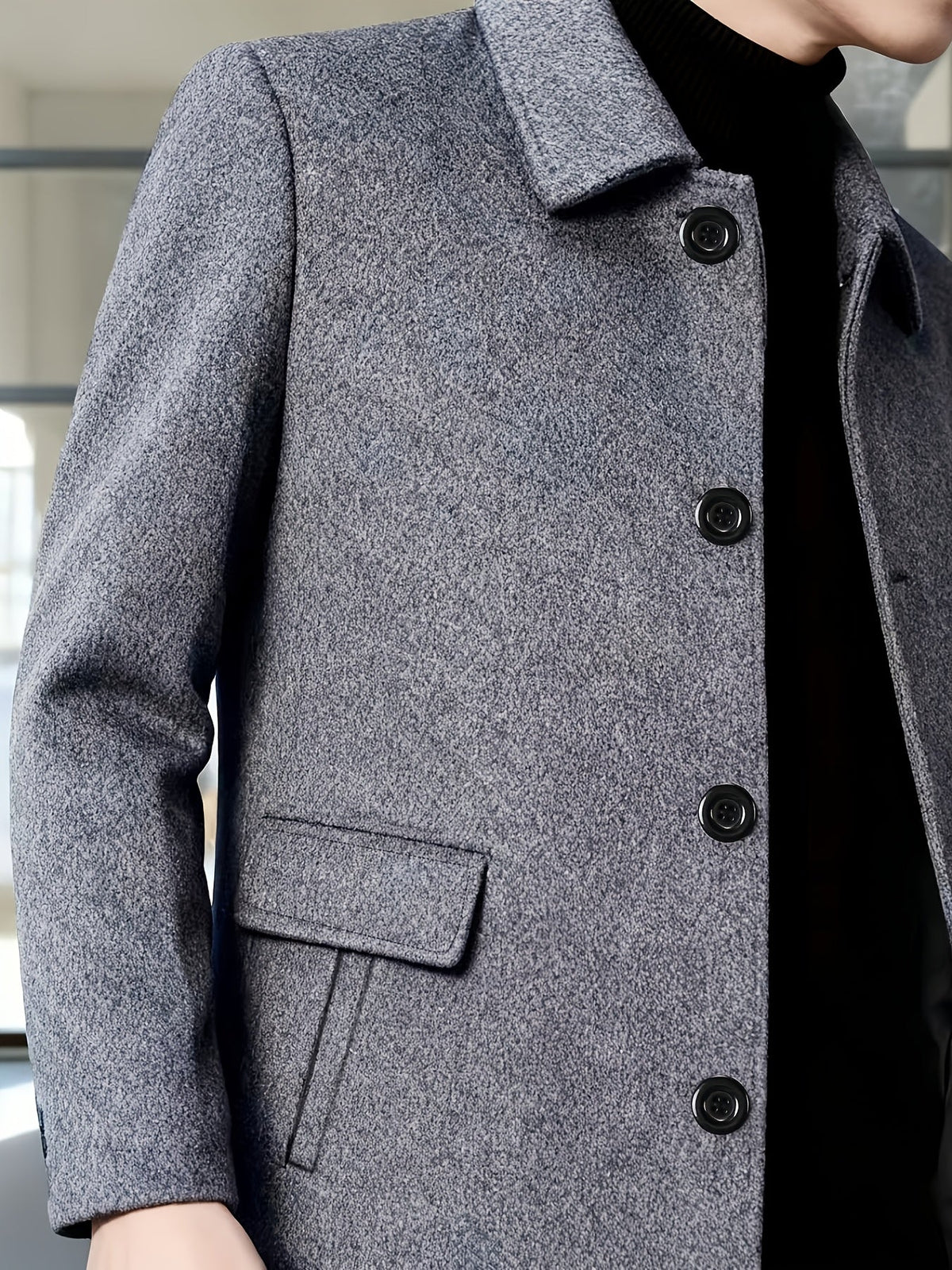 Men's Single-Breasted Long Coat - Harren Cole